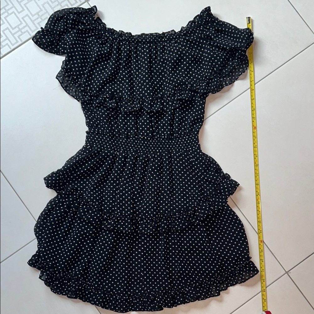 Vestique Black and White Polka Dot Mini Dress